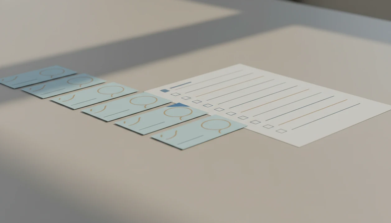 Blank cards and a grouped form sheet compare conversational and standard form layouts.