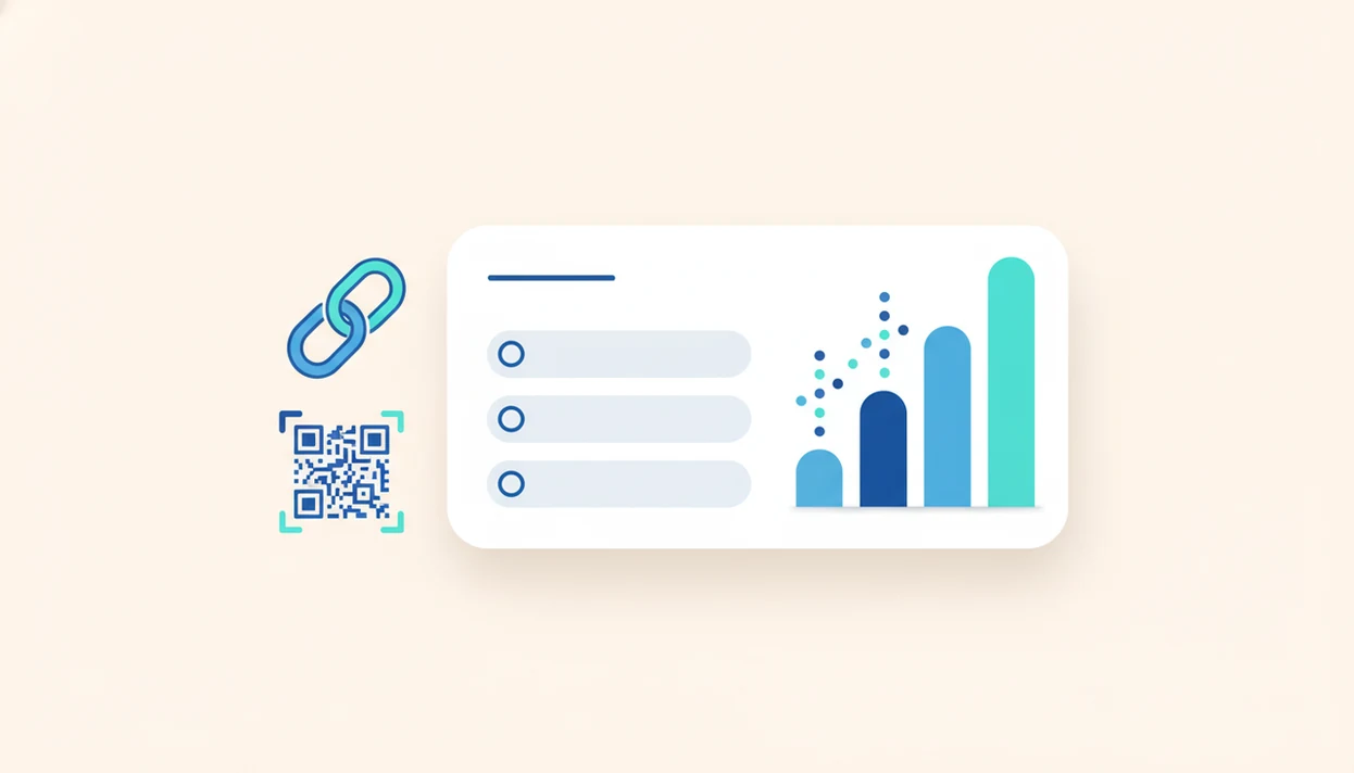 A clean illustration shows a blank poll card, vote options, share icons, and result bars for quick feedback.